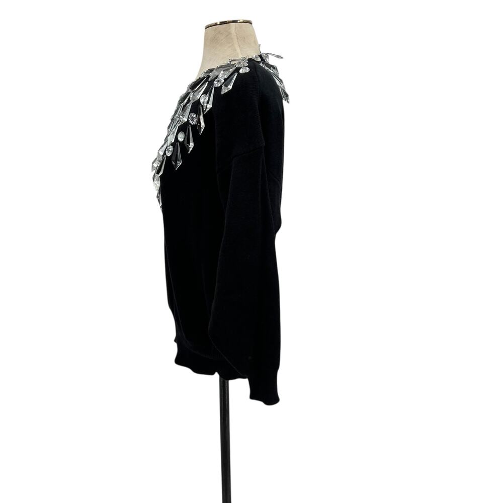 Bonnie Boerer Vintage Sweater Crystal‎ Embellishments Black Size Medium - Picture 5 of 10